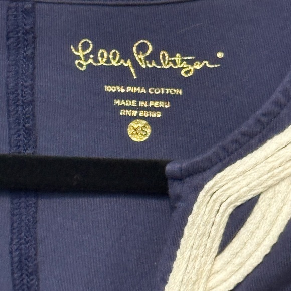 Lilly Pulitzer Navy Blue Dress with Cream Detailing sz XS - Picture 2 of 5